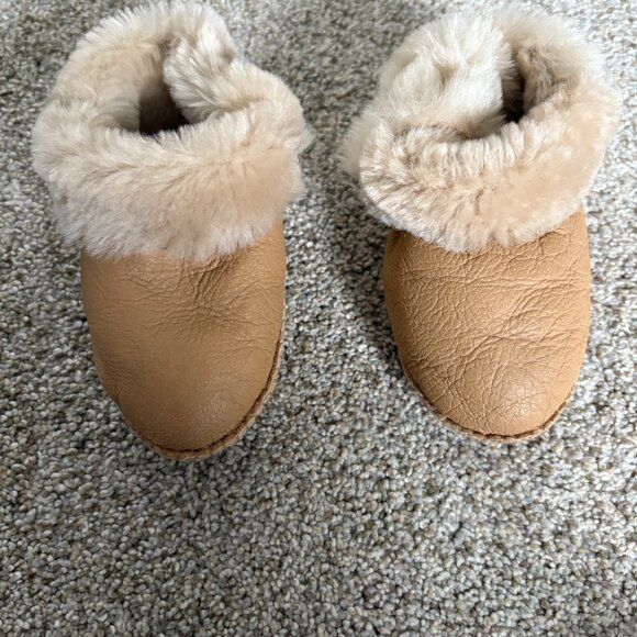 Brown Tan Winter Boots Baby No Brand / Labels Very Warm Soft - Picture 3 of 9